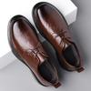 Fashion Men's Business Formal Platform Lace-up Commuter Shoes British Suit Groom's Wedding Shoes Spring Autumn Leather Loafers Man