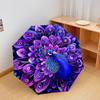 1 PC Automatic Folding Umbrella - Elegant Peacock Pattern, Portable & Foldable Design with 8 Ribs, Christmas Birthday Gifts