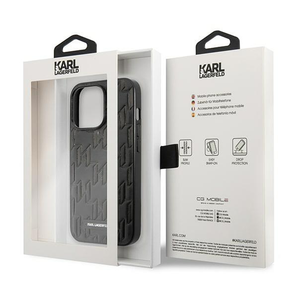 Etui Do iPhone 13 Karl Lagerfeld Monogram Plaque Czarne
