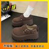 Small man increases height and ugly cute shoes 2025 autumn and winter new popular big head all-inclusive thick sole one pedal loafer single shoes