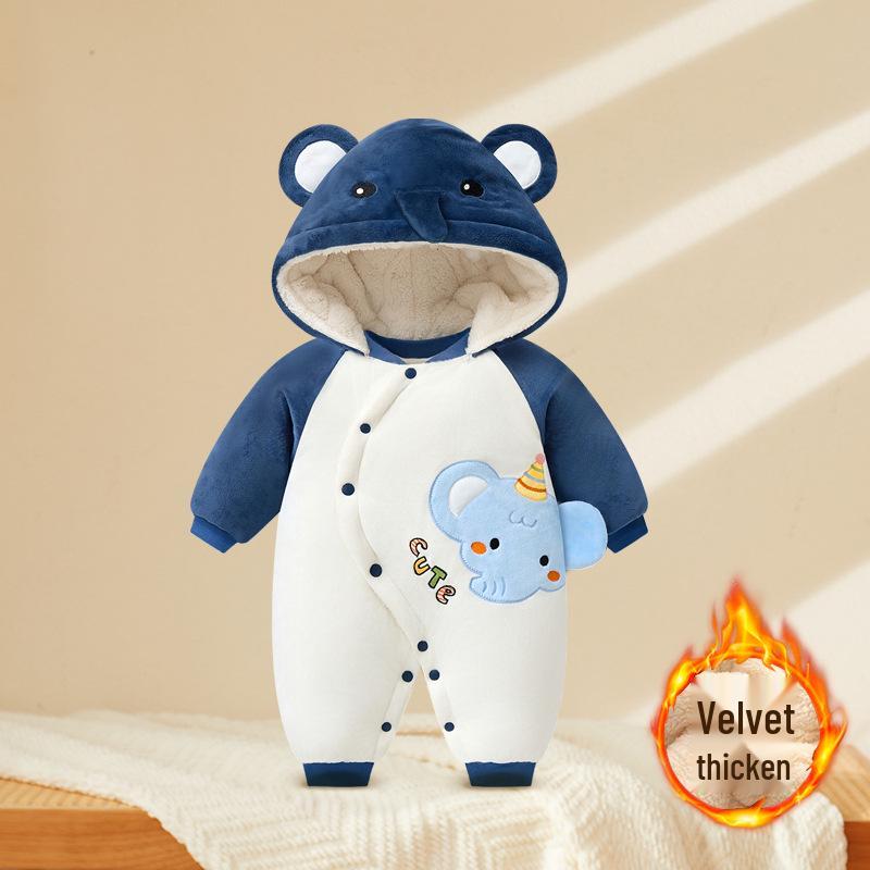 Newborn Winter Fleece Romper - Warm Harem Pajamas for Boys & Girls