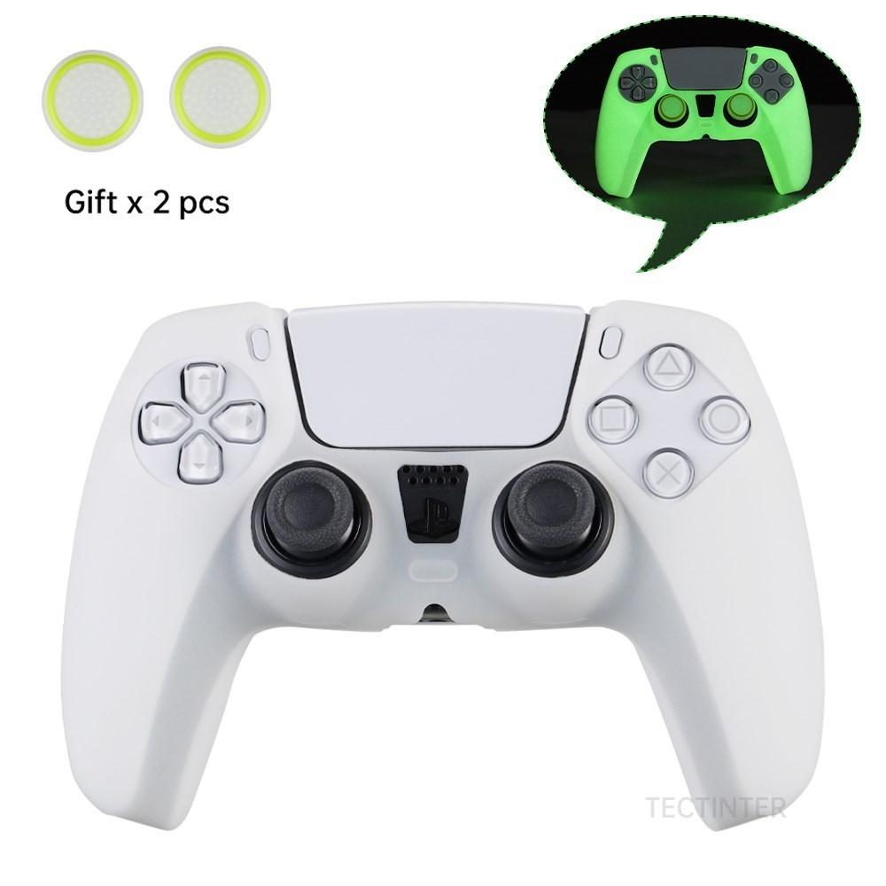 Glowing Silicone Case For PS5 Controller Rubber Cover Shell For PS5 Gamepad Joystick For PS5 Acssories Thumbstick Grip Caps