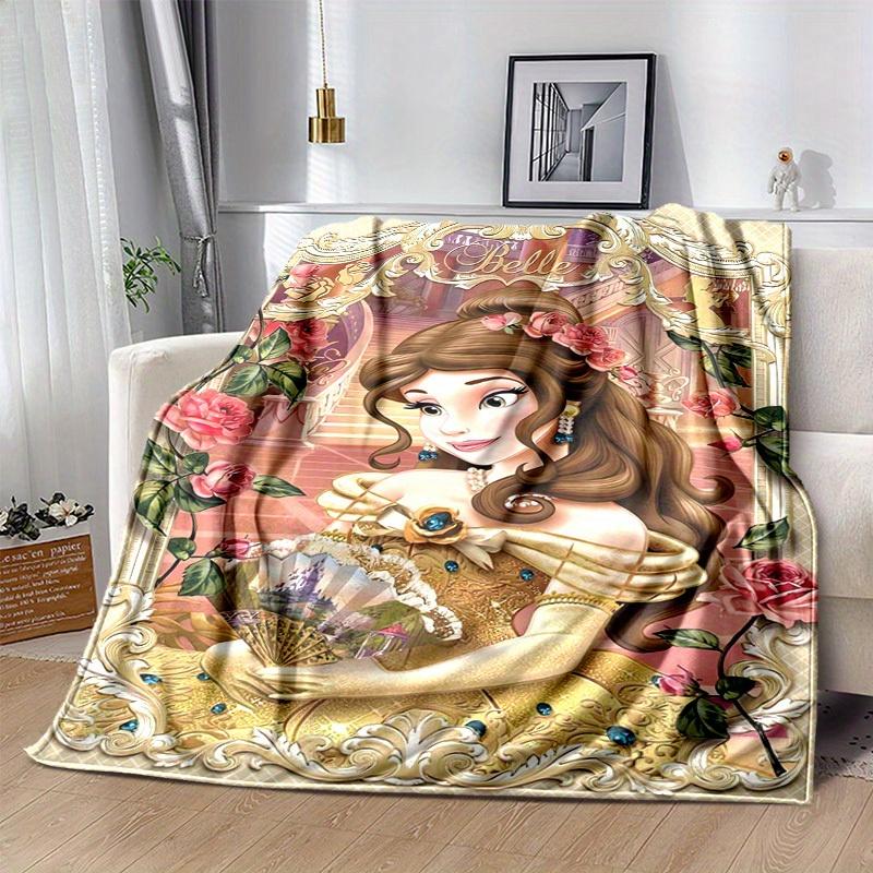 1 Stück Disney Prinzessin Belle Kuscheldecke Heimdekoration, Sofabezug, Outdoor, Geschenk für Sie, Flanelldecke, Schlafzimmer, Wohnzimmer, Reise, Camping