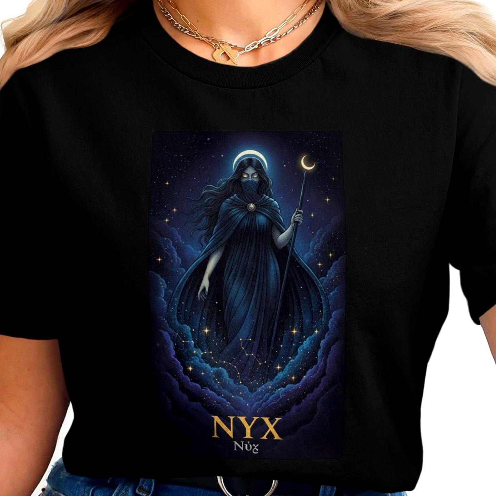 Nyx T-Shirt | Greek Mythology | Vintage Greek Goddess Tee L