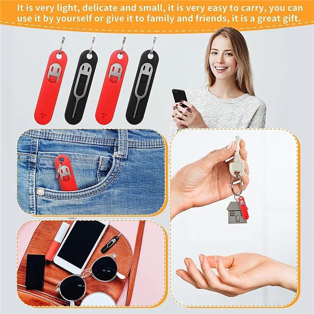 1Pcs Portable SIM Card Removal Tool Mobile Phone Keychain Charm Durable Card Pin  for Smartphones