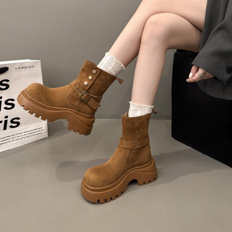 Women's Thin and High Fashion Hundred with Soft Elastic Comfort Ankle Boots Shock Absorption Non-slip Casual Sports Martin Boots