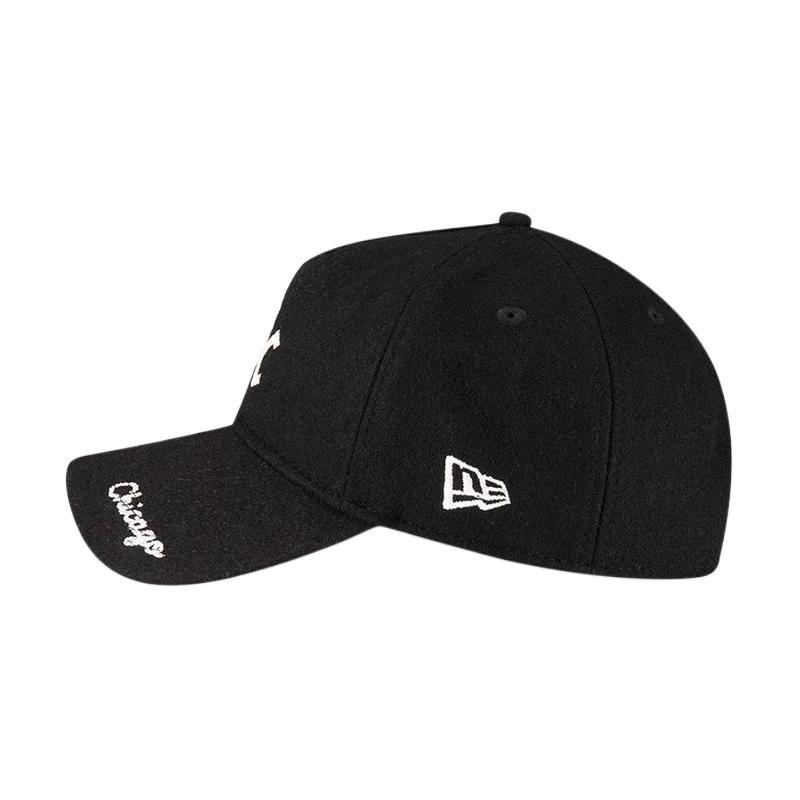 New Era Logo design team logo 9TWENTY A-Frame cotton wool polyester peaked cap men and women same style couple model black 14733983