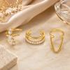 Ear Cuffs for Women, 3pcs Round Zircon Cartilage Clips, Tassel Chain No Piercing Minimalist Jewelry