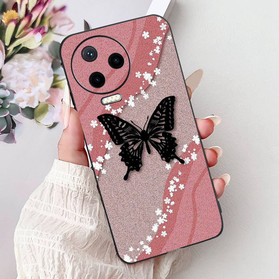 For Infinix Note 12 Pro 4G Case X676B Silicone Cute Cat Fashion Flowers Painted Cover For Inifnix Note 12 Pro Phone Case Bumper