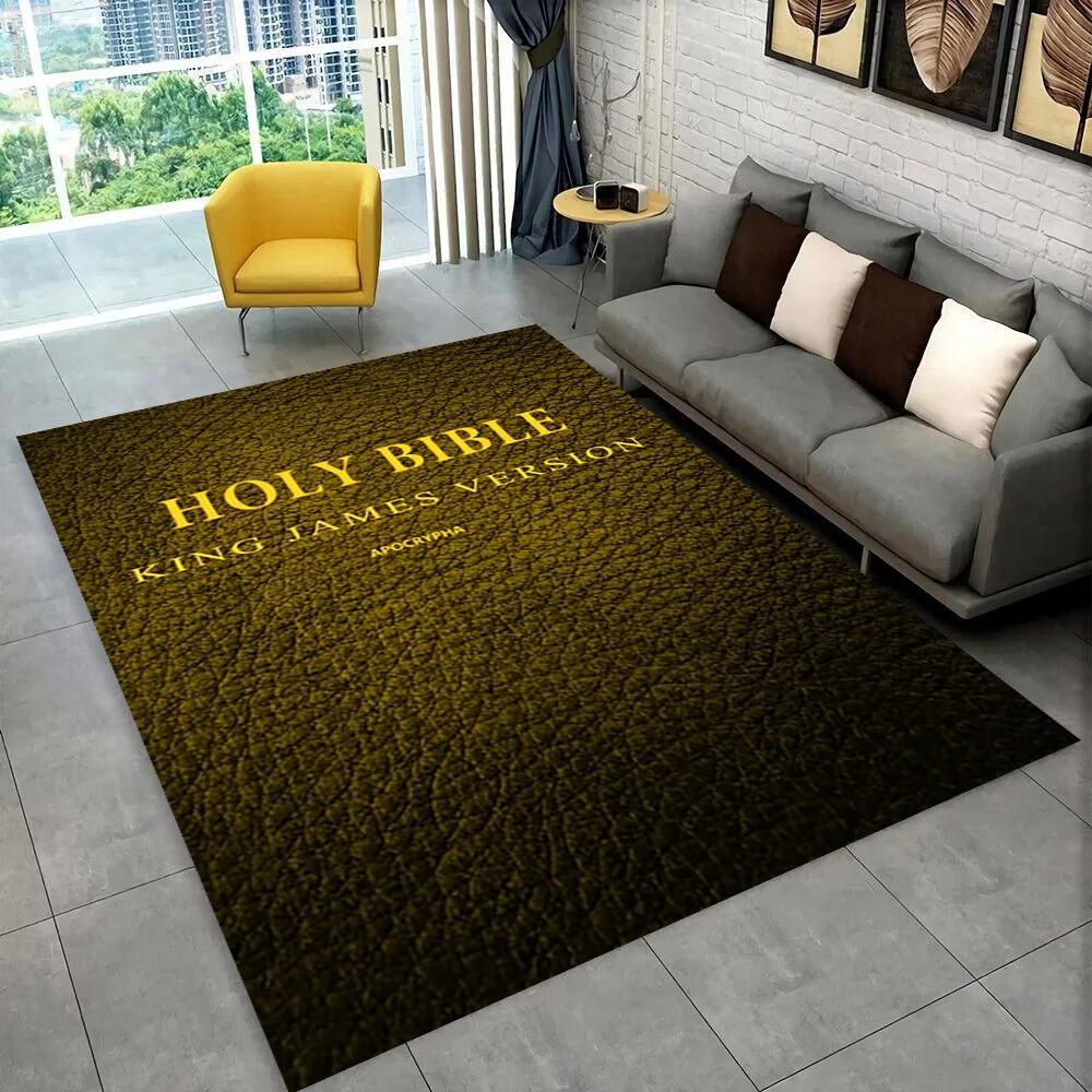 Holy Bible Cross Jesus Pray Area Rug,Carpet Rug for Home Living Room Bedroom Sofa Doormat Decor,kid Play Non-slip Floor Mat Gift