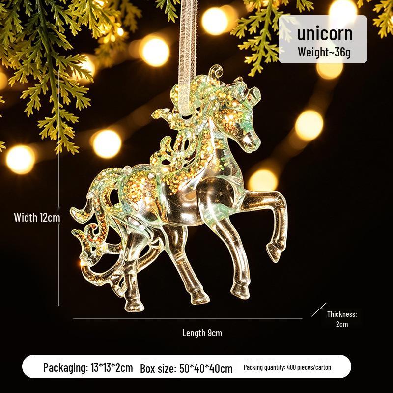 Green Elk & Snowflake Christmas Tree Decorations - Ornaments for a Festive Atmosphere