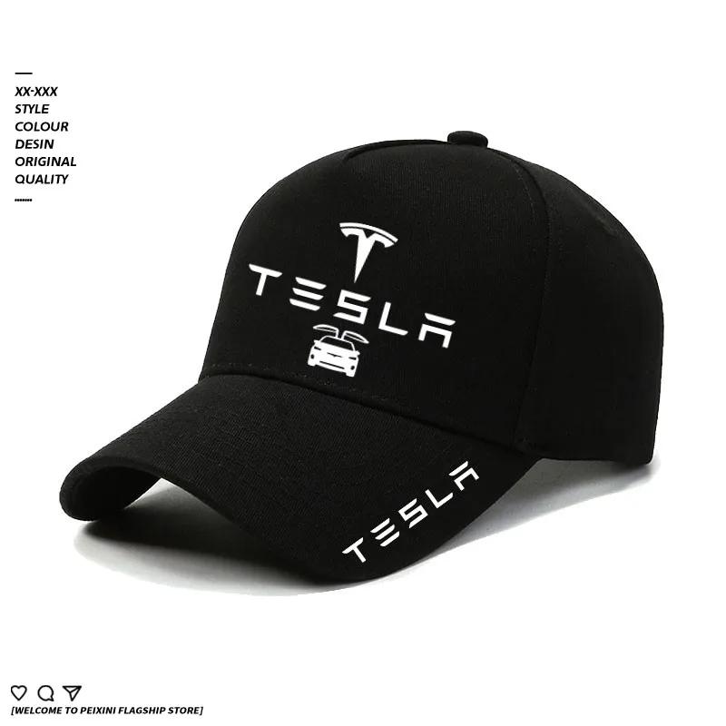 Car Sticker Tesla Four Seasons Casual for Tesla Baseball Caps Embroidery Men Women Racing Snapback Sun Hat Outdoor Sport Running