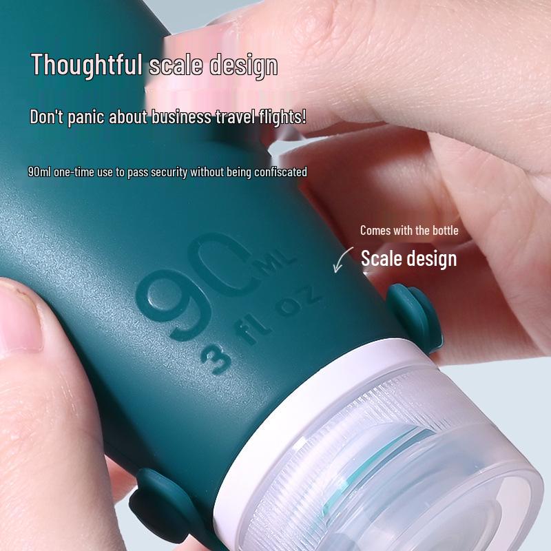 Portable Refillable Silicone Travel Bottles Set for Shampoo, Shower Gel, Lotion, Makeup Remover, and Skincare.