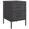 VidaXL Bedside Table Black 36x39x50.5 Cm Steel, Cabinet, Side Cabinet, Phone Stand, Nightstand, Furniture 842922