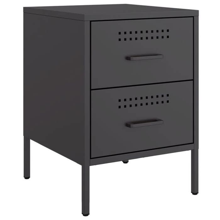 VidaXL Bedside Table Black 36x39x50.5 Cm Steel, Cabinet, Side Cabinet, Phone Stand, Nightstand, Furniture 842922