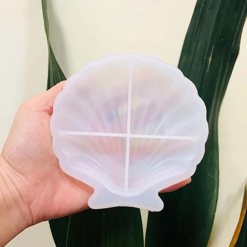 Concrete Silicone Mold Shell Shape Creative Design Jewelry Tray Mold Clay Mould