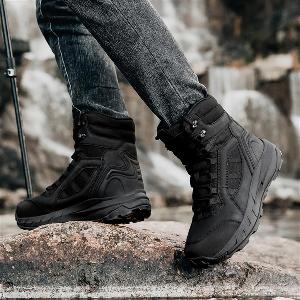TUINANLE High-Top Hiking Shoes Safey Boots Unisex Large Sizes Perfect for Autumn Men Outdoor Walking Boots