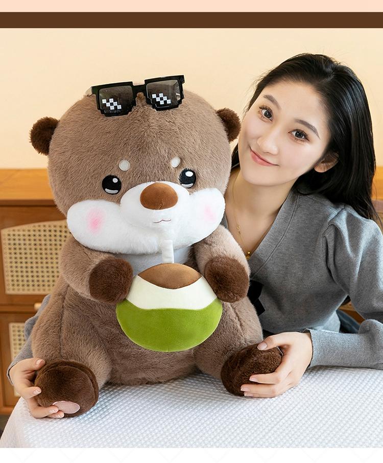 Lebensechte Niedliche Otter Plüschtiere Weiche Stofftierpuppen Zimmerdeko Kuschelkissen Weihnachts-Geburtstagsgeschenk