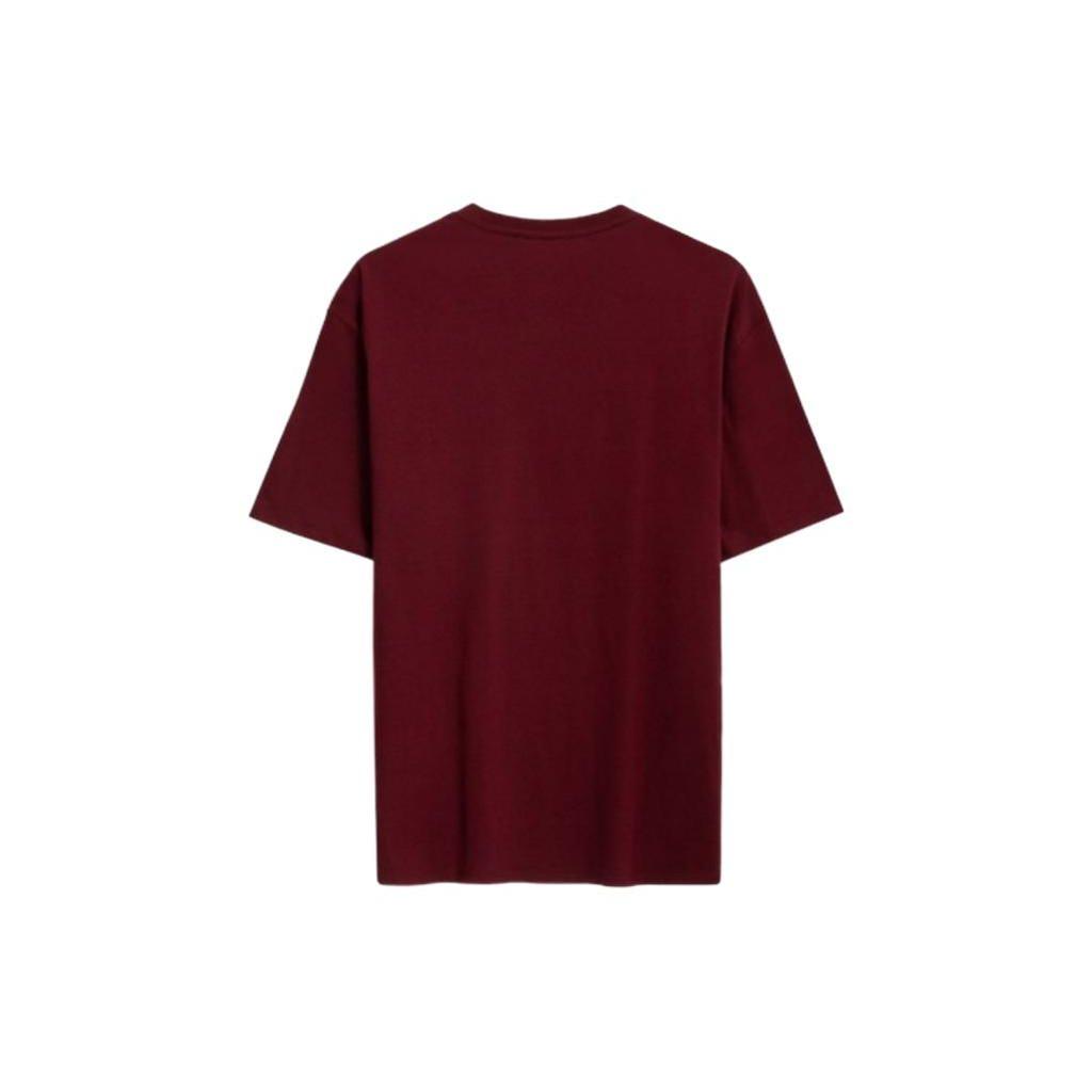 Calvin Klein SS23 Letter Print Loose Round Neck T-Shirt Men Tops Maroon 40JM886-VLP