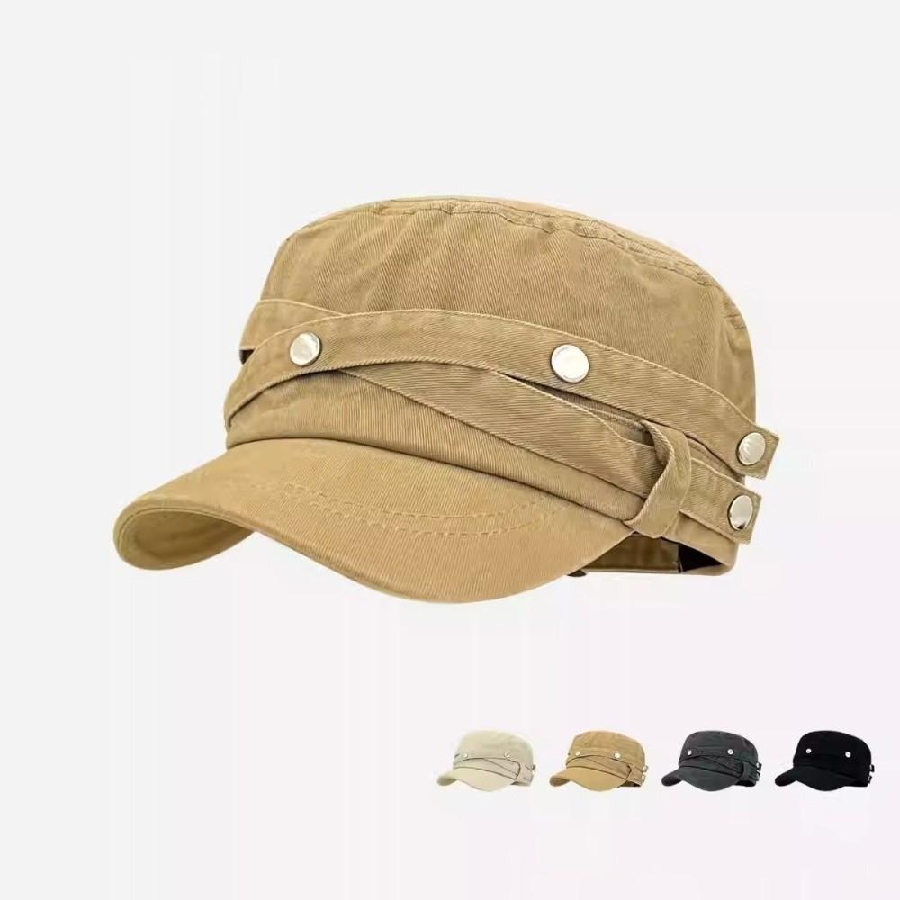 Retro Duck Tongue Caps Washed Fabric Knight Caps Versatile Flat Top Caps  Unisex