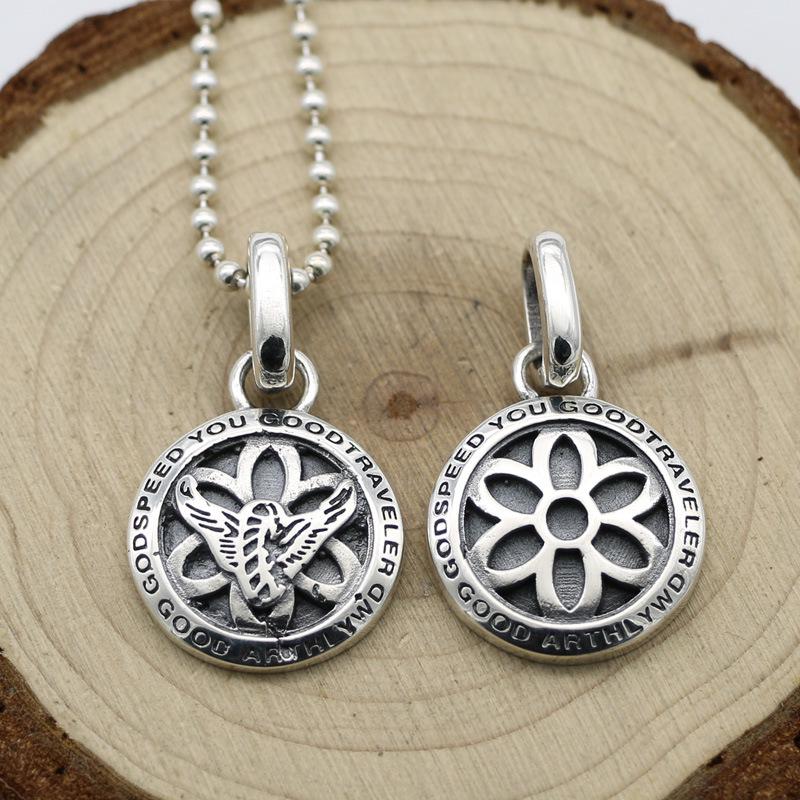 

Ожерелье из стерлингового серебра 925 пробы «Цветущая сакура»: Унисекс Подвеска в ретро-стиле в японском и корейском стиле B Style