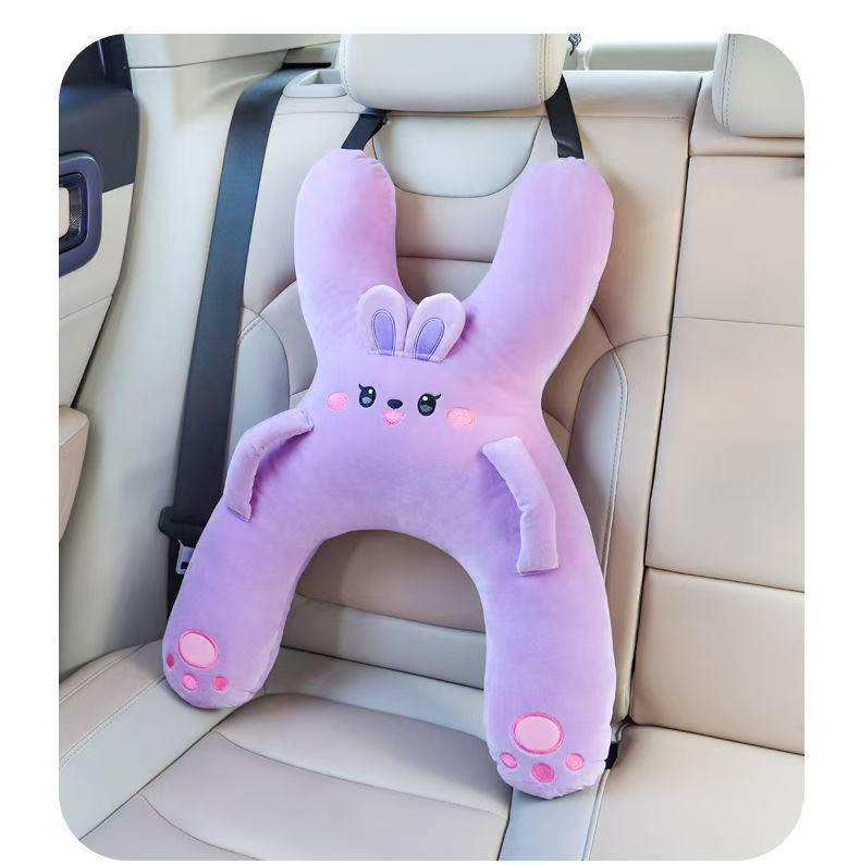Children's Car Seat Headrest: Cute Cartoon Anti-Neck Support Pillow for Sleeping
