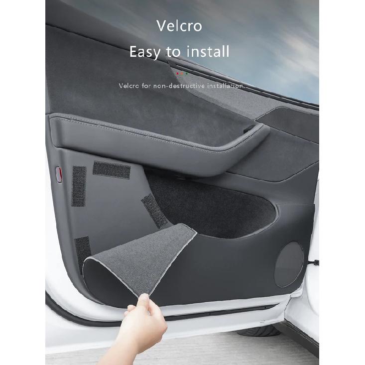 For Tesla Model Y Juniper Door Anti Kick Pads Napa Leather Front and Rear Door Protection Soil-proof Mat Dust and Scratch Pad