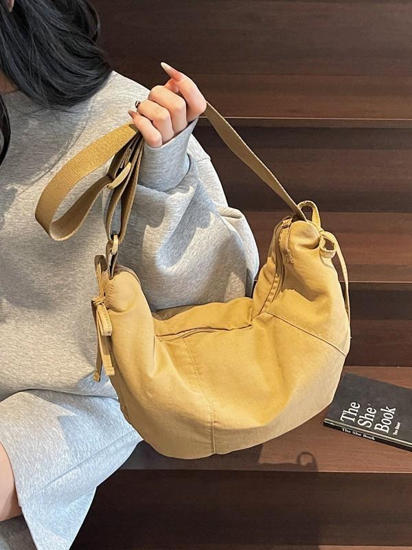 Nylon Crossbody Bag For Women With Zipper Closure And Large Capacity For Daily Use