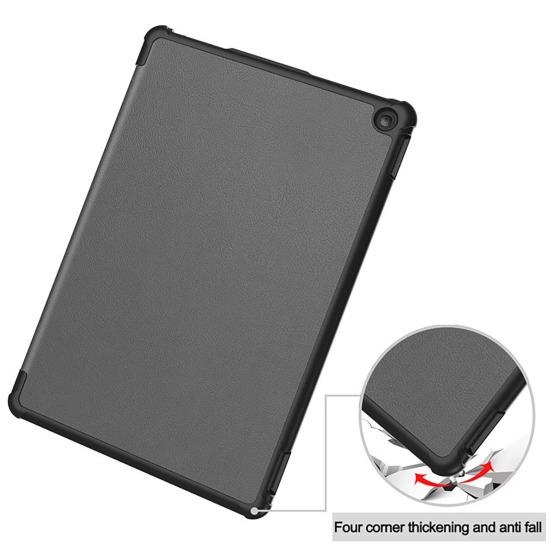 Étui de protection pour tablette pour Fire-HD 10 Pliable Slim Couleur unie Antichoc Faux cuir Couverture complète Veille