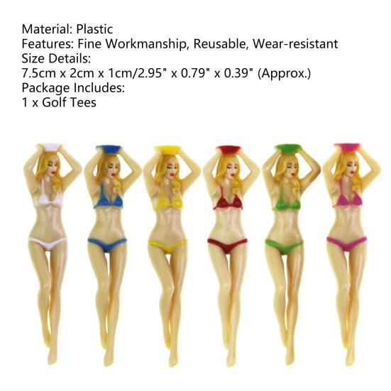 Golf Tees Character Modeling Non-slip Lightweight Funny Lady Bikini Golf Tees for Golf