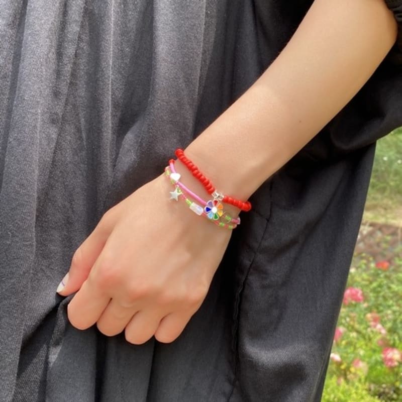 BONBEAU Rainbow daisy color beads Bracelet 7 colors