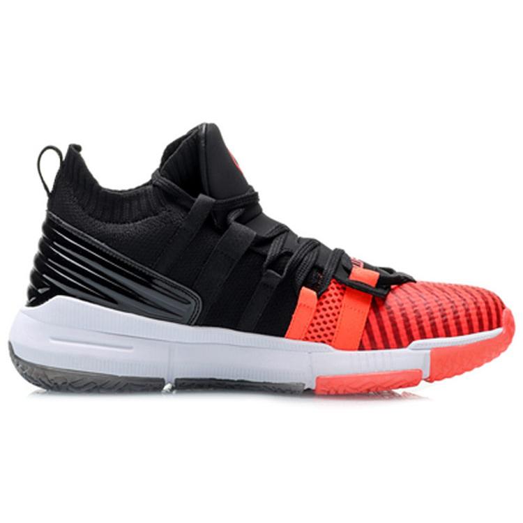 Li Ning Mid top Basketball Shoes Men's Black Red ABAP081-1