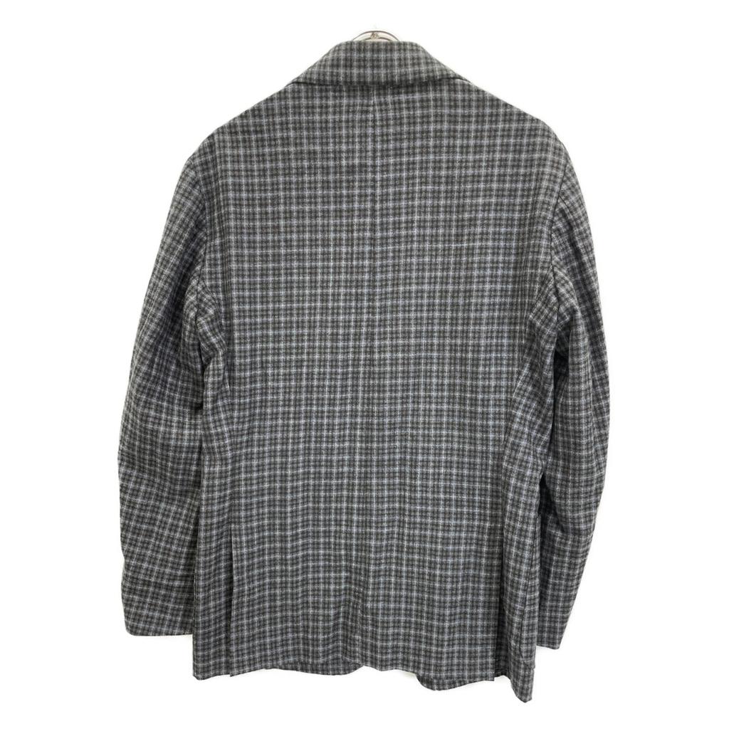 Sartorio SG1250 Blue x Gray 100% Wool Check 3B Tailored Jacket Jacket 46 Blue Gray CheckUsed