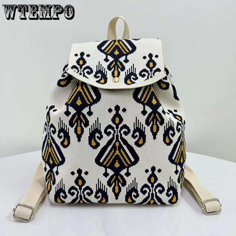 

WTEMPO Travle Shopping Nylon Drawstring Buckle Backpacks Lightweight Large Capacity Outdoor Shopping Sports Backpack Fitness Leisure Backpack 1pc світло-синій колір