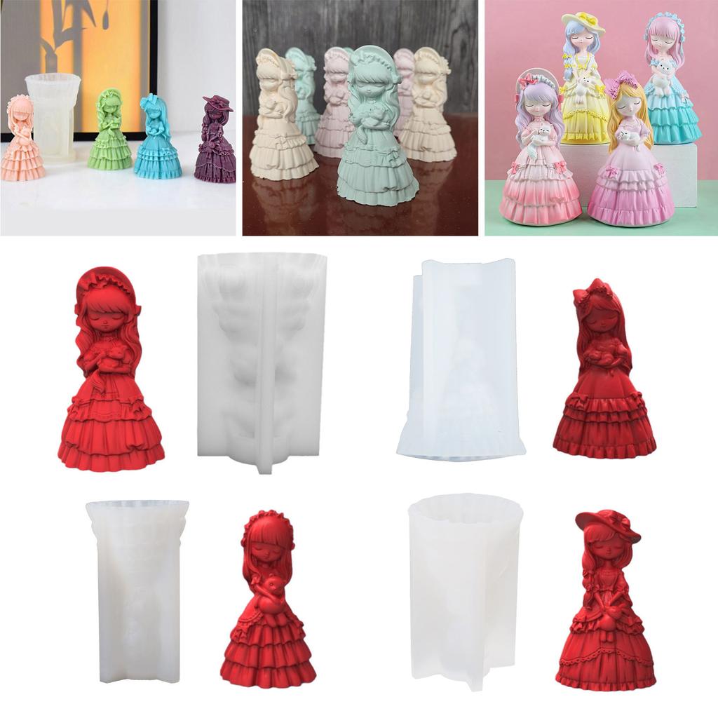 Candle Moulds Girl Shaped Resin Candle Making Tools DIY Clay Moulds Crafts Molds