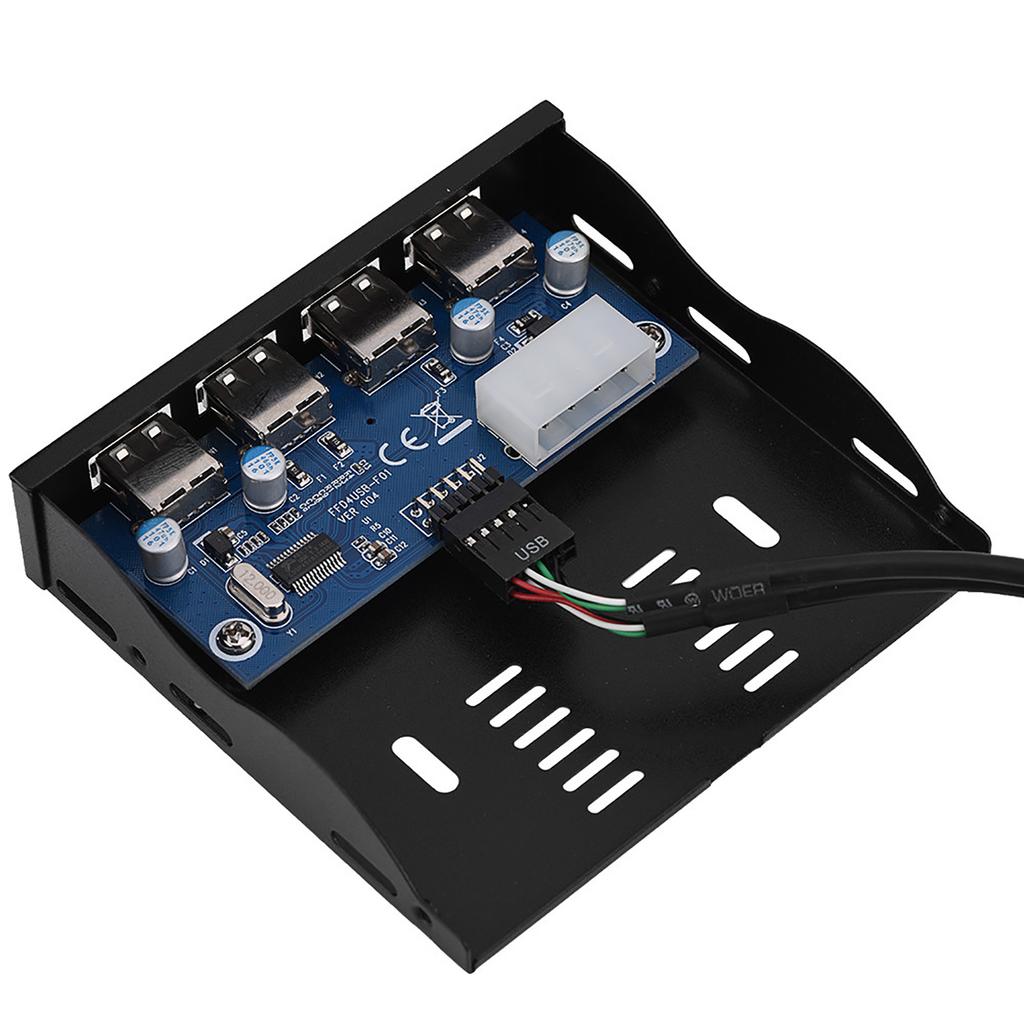USB2.0 Diskett Frontpanel 3.5"" Diskettbrønn 9 Pin til 4 Grensesnitt USB 2.0 HUB