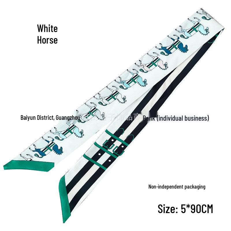 Silk Scarf Accessory: Long Ribbon for Bag, Headband, or Hair Tie