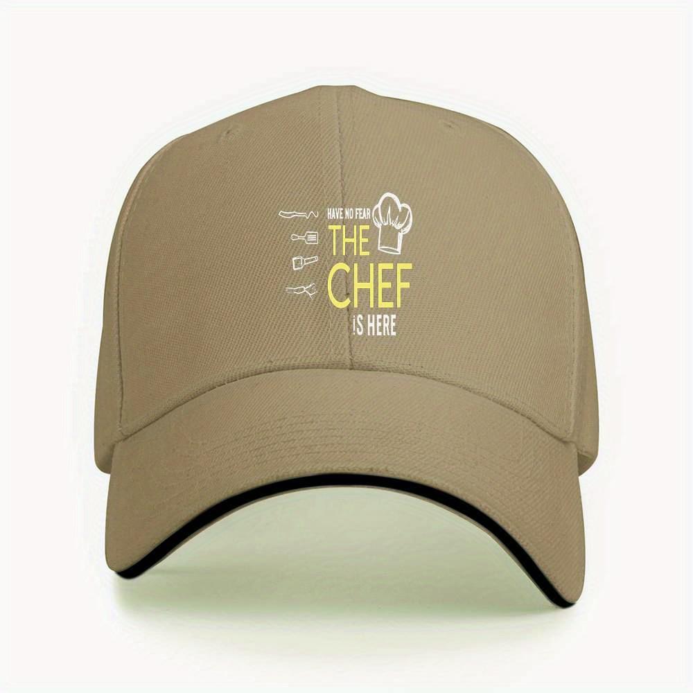 Have No Fear The Chef Is Here Graphic Baseball Cap Polyester Casual Outdoor Sports Adjustable Cap