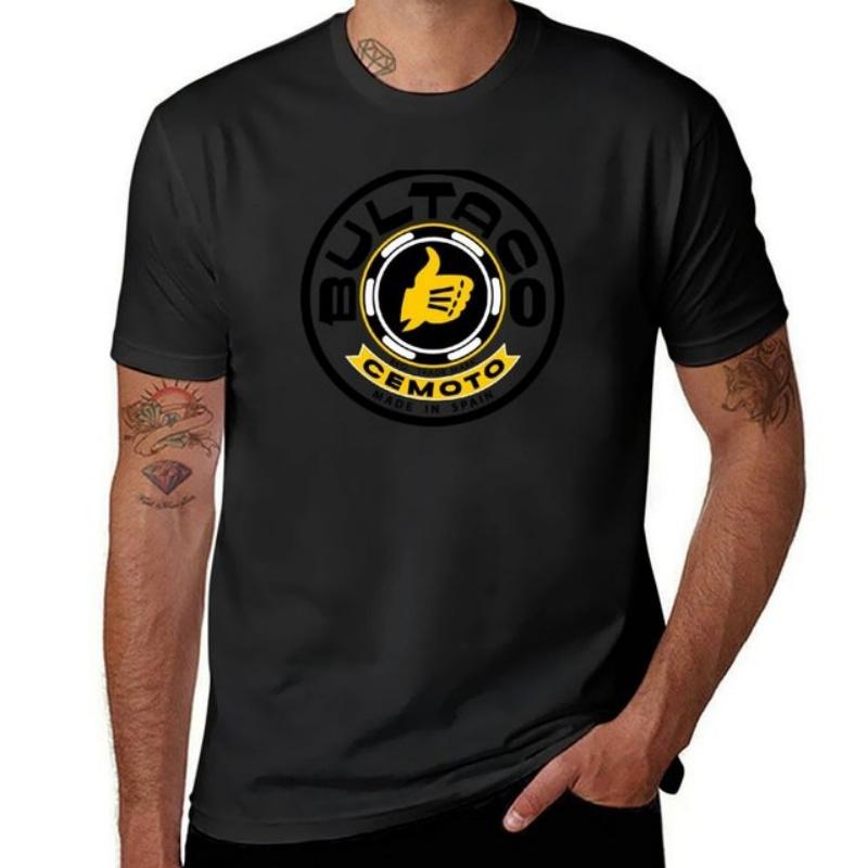Streetwear Clasic Bărbați Vară Tricou de Înaltă Calitate Bultaco Cemoto Motociclete Imprimeu Tricou Unisex Modă Gât Rotund Tricou Negru