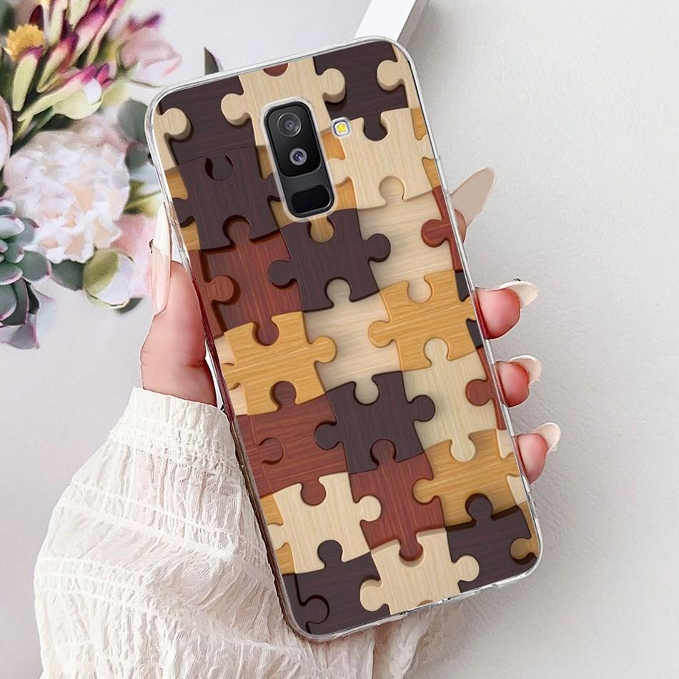 For Samsung Galaxy A6 Plus 2018 Phone Case On Samsung A6+ (2018) A6 A600F A605G Elegant Floral Cat Soft Silicone Clear TPU Cases