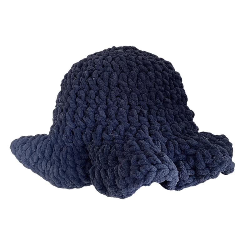 Oversized Hat Handwoven Flouncing Crocheted Hat for Music Festival Simple Flouncing Hat for Music Festival