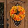 Autumn Maple Leaf & Pumpkin Wreath: Thanksgiving & Halloween Door Décor