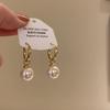 Gold Ring Earrings Women's Ear Buckles Light Luxury High-end Earrings Autumn and Winter Ring Earrings