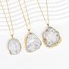100% Natural Hot Selling  Agate Crystal Hole Piece Edging Pendant Necklace 30-50mm Feng Shui DIY