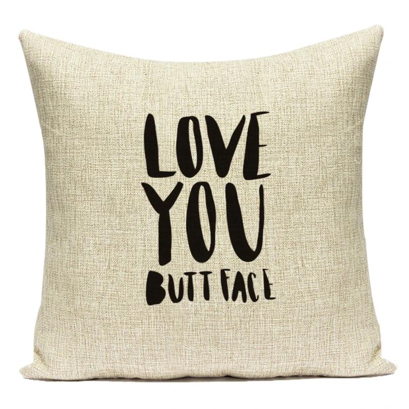 Love Heart Pillow Cover Valentine Day Love You Letters Cushion Cover Home Decor Sofa Bed Wedding Party Decor Pillowcase