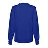 Women's Fashion Lace V Neck Pullover Sweater Loose Fit Long Sleeve Solid Color Lightweight Knitwear