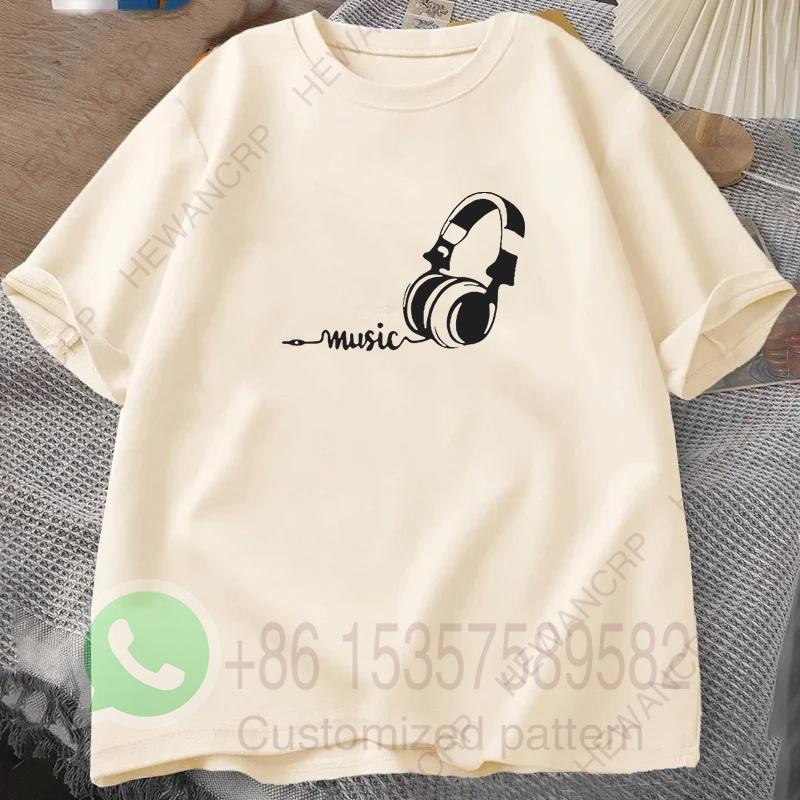 Mens 100 Cotton Earphone Tshirt Tracksuit Casual Sportswear Crew Neck Pullover Short Sleeve Tops Breathable Summer Streetwear