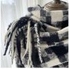 Black and White Plaid Scarf Women's Autumn and Winter New Imitation Cashmere Fringed Scarf Thickened Warm Shawl