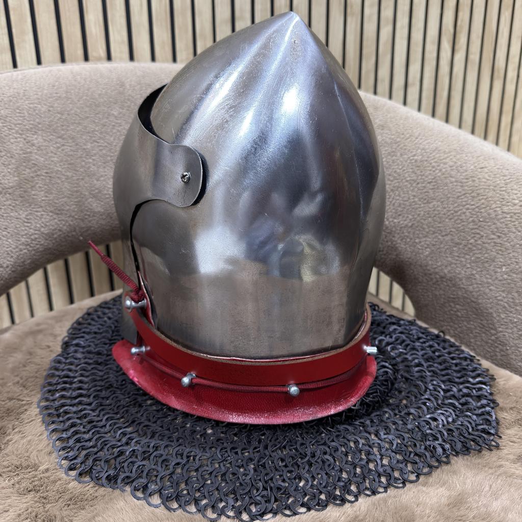 Handmade Medieval Barbute Helmet – 16 Gauge Steel Knight Armor, Wearable LARP Cosplay Helmet, Collector Gift