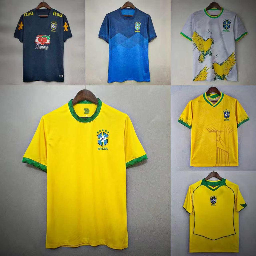 Fünf Sterne Brasilien Heim Auswärts 980204 Retro Trikot Nationalmannschaft Fan Edition Thailändischer Fußball